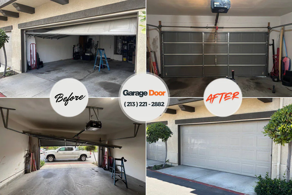 Before and after: garage door repair DeKalb County